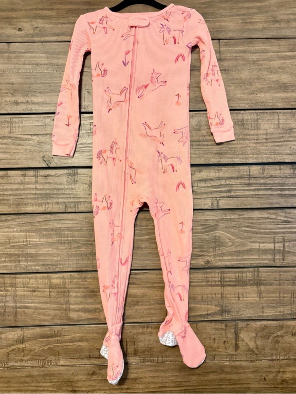 Carter’s Girls Pajama Bundle 3T Zip Sleeper Footie Unicorn + Zip‎ Romper No Feet - Picture 5 of 7